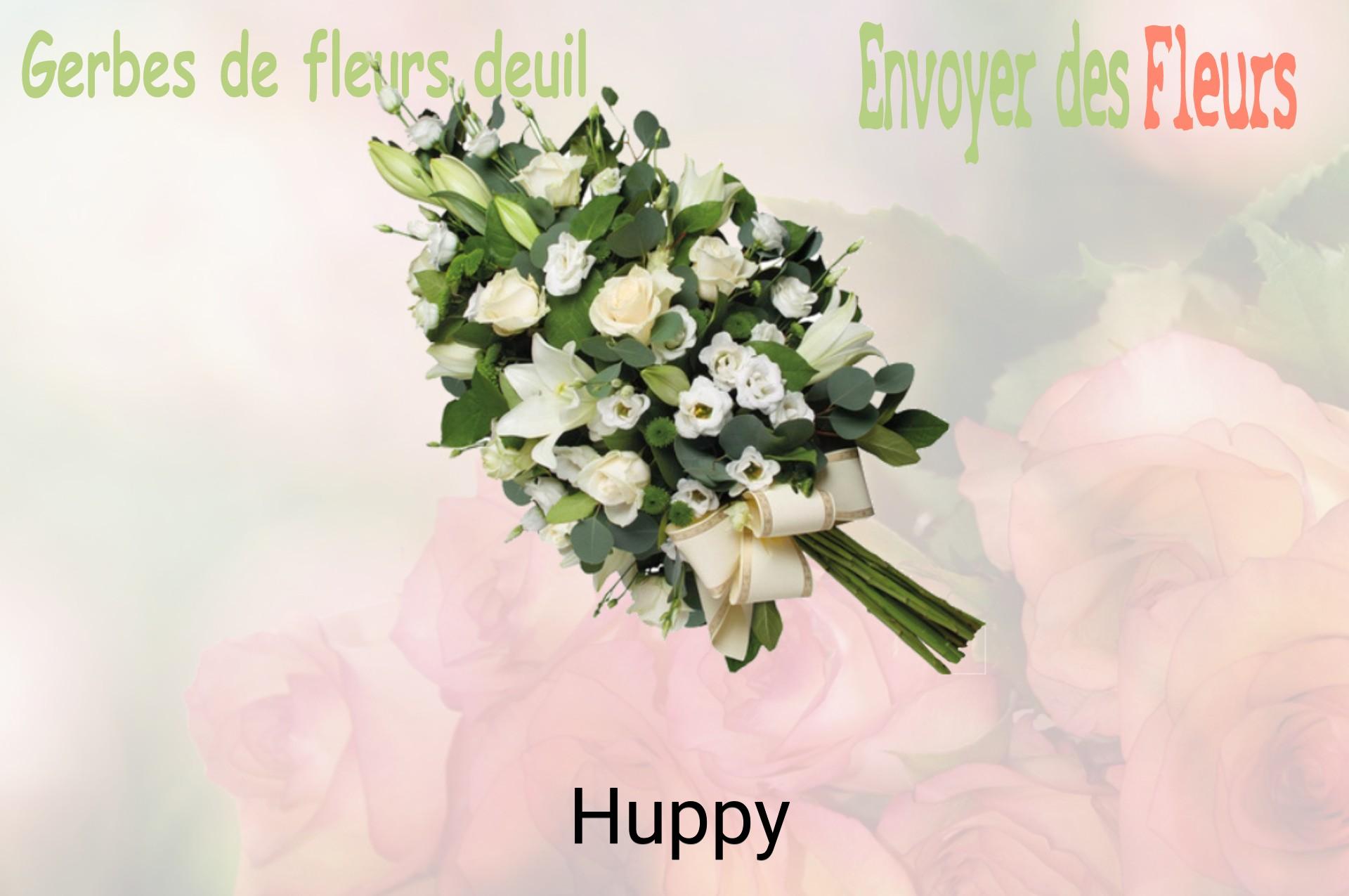 Gerbe de fleurs de deuil livrée à Huppy
